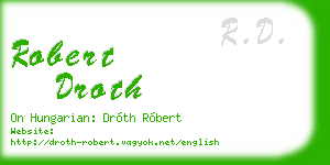 robert droth business card